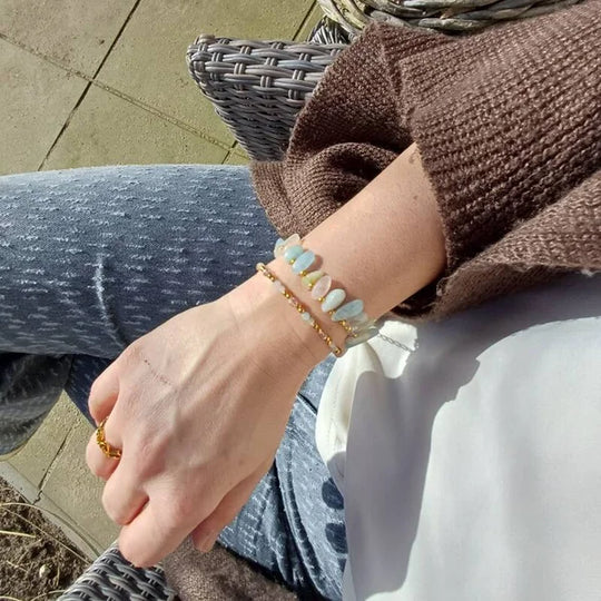 Armbandje morganiet nuggets goud