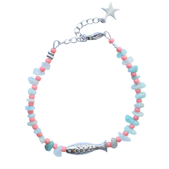 Armbandje visje amazoniet stenen zilver