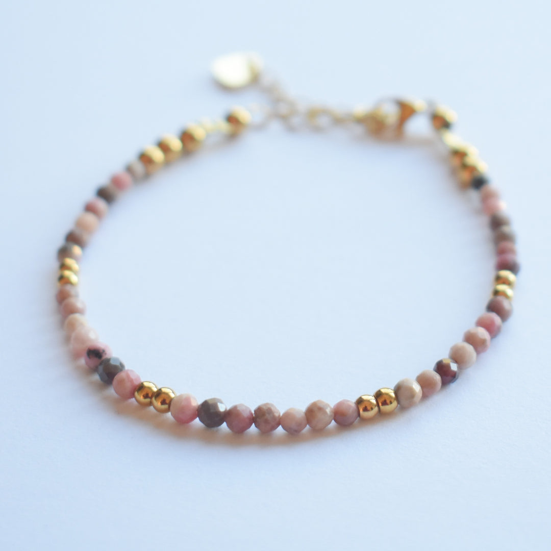 Sieraden set ketting met armband tijgeroog rhodoniet