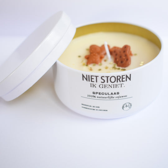 handgemaakte geurkaars speculaas | niet storen ik geniet.