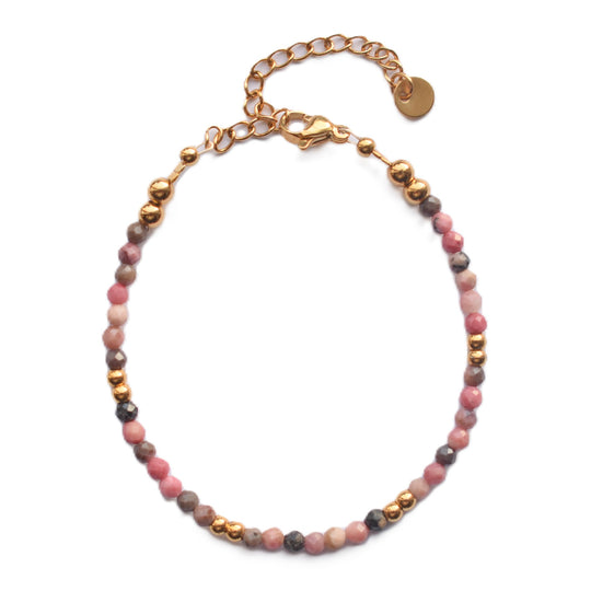 Armbandje edelstenen roze rhodoniet