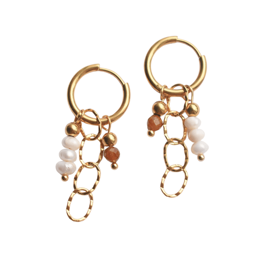 Oorbellen met hangers en parels