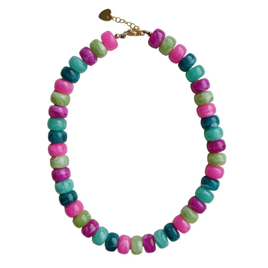 gekleurde kralen ketting dames