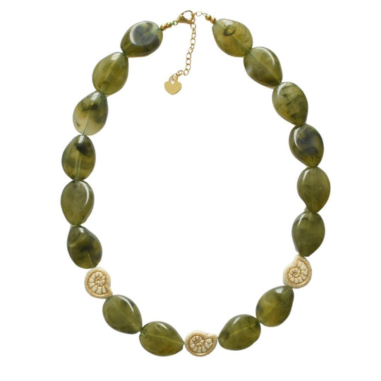 Kralen ketting met grote kralen groen