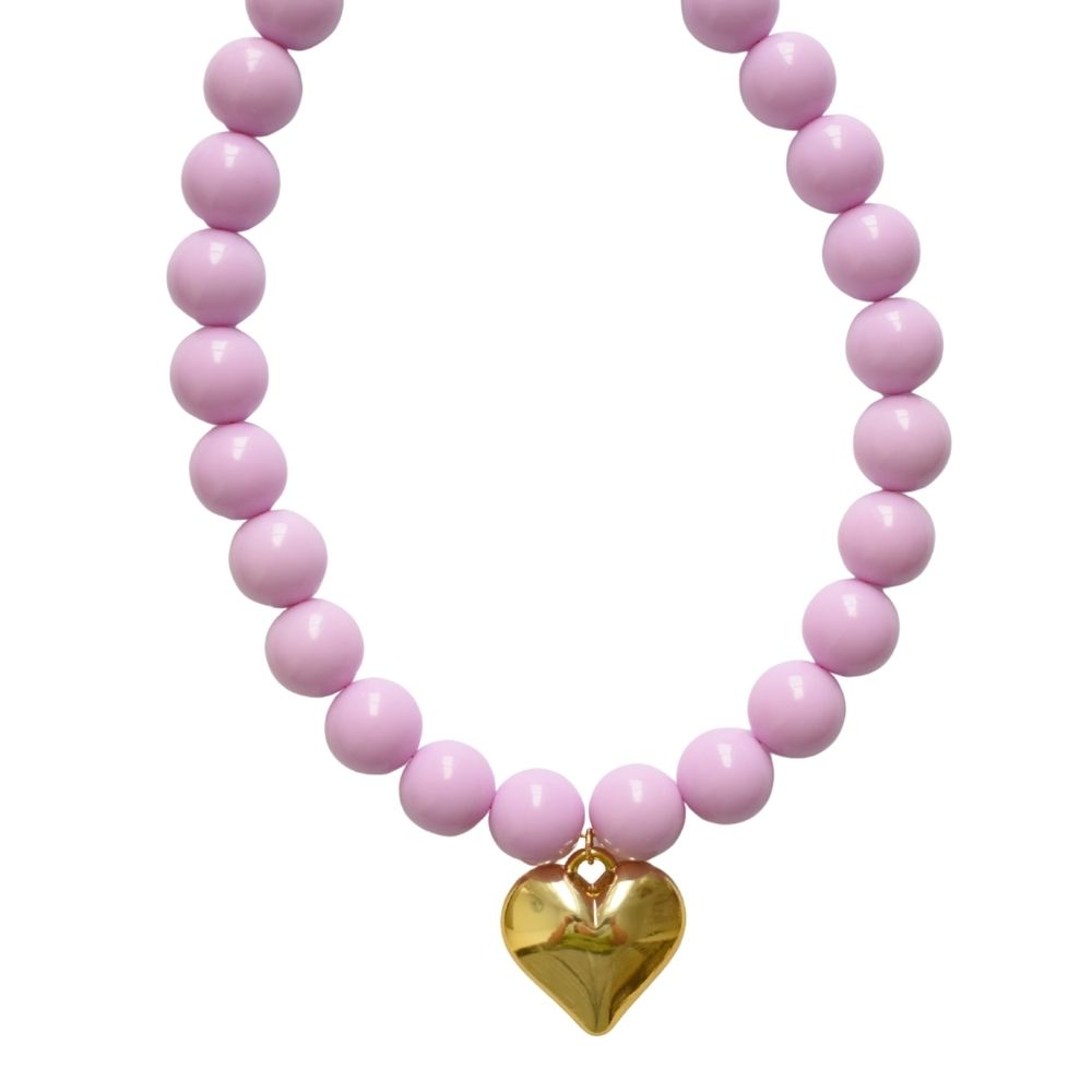 Grote kralen ketting lila