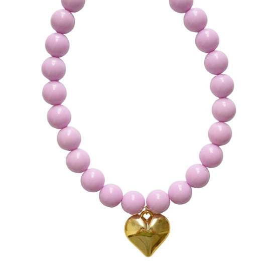 Grote kralen ketting lila