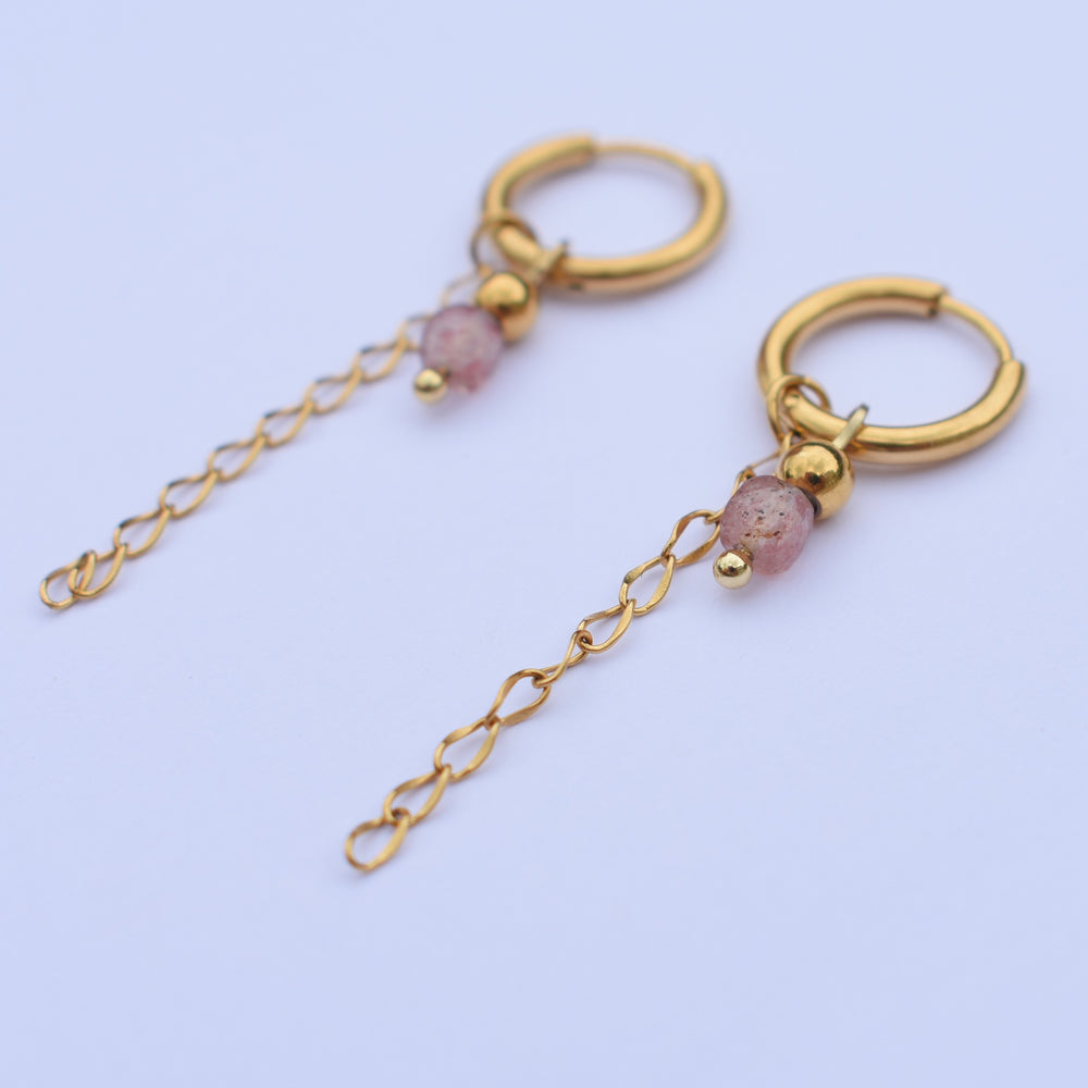 Bracelet morganite nuggets gold
