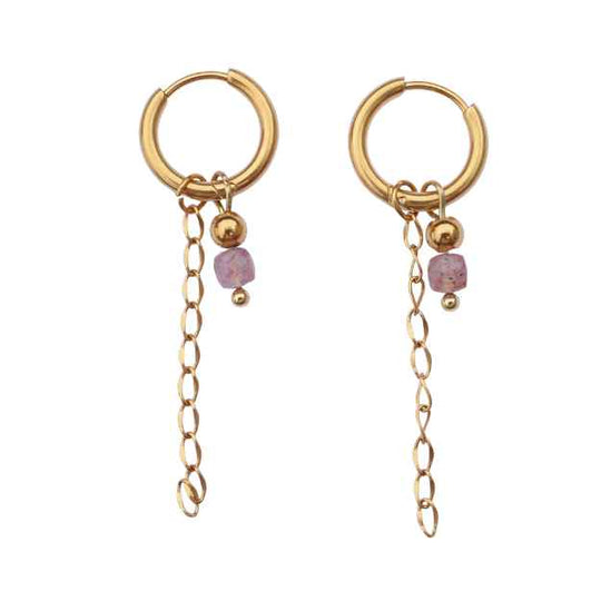 Bracelet morganite nuggets gold