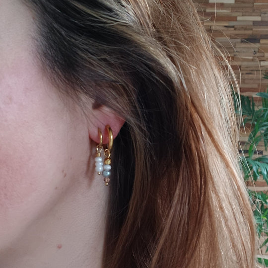 Oorbellen parels goud