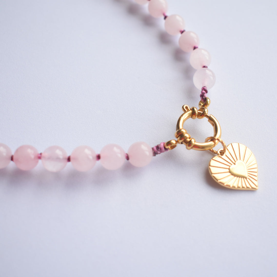 Rozenkwarts ketting dames