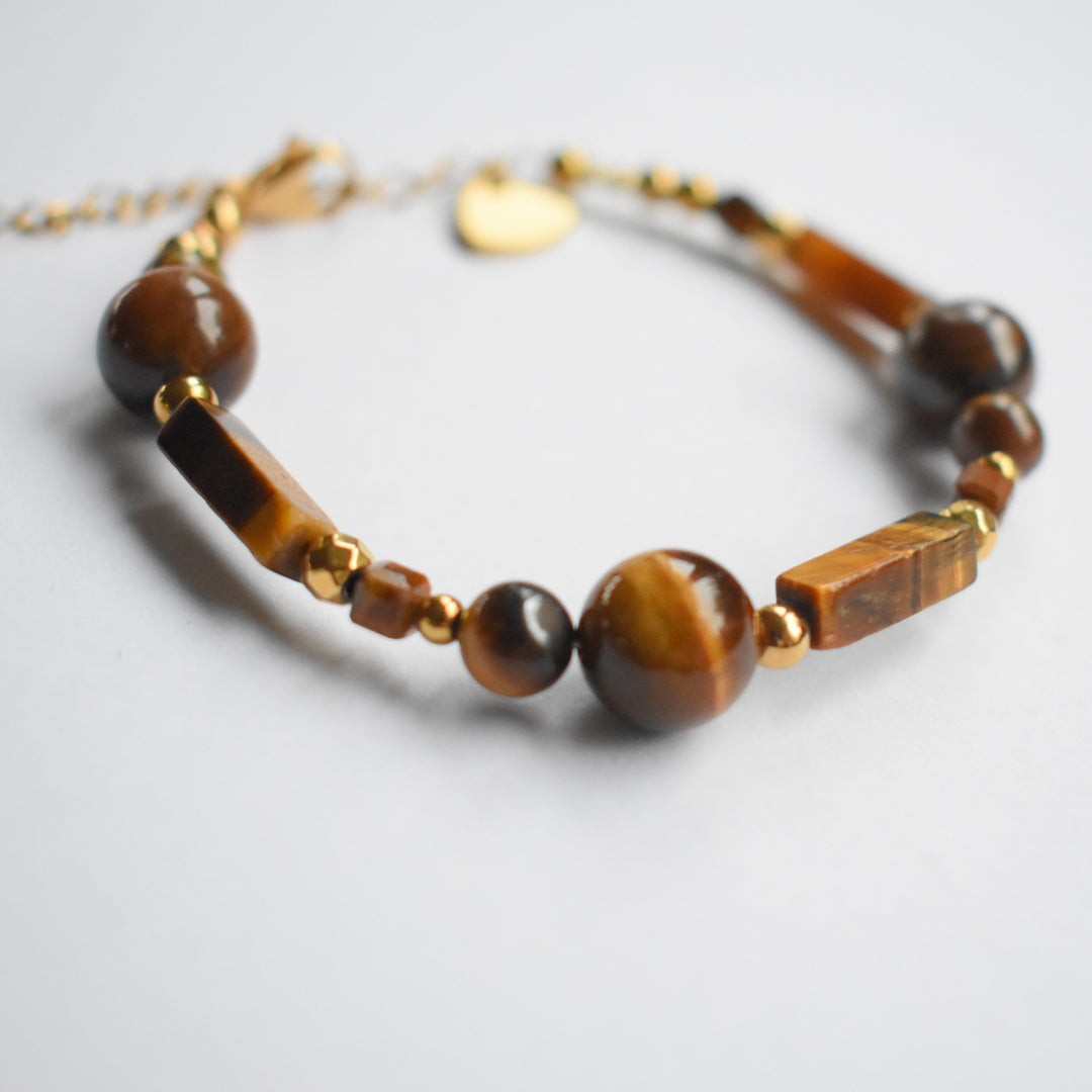 Armbandje kralen bruin