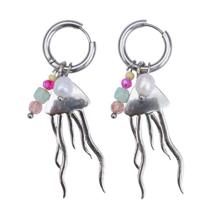Oorbellen zilver zeedieren