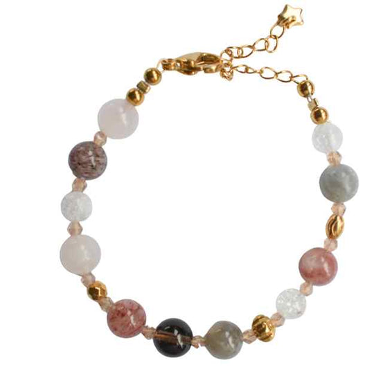 Armbandje met edelstenen en kristal goud