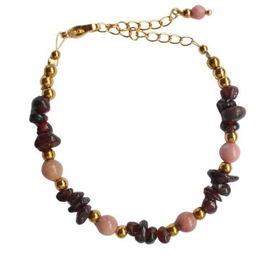 Armband bordeaux rood en roze