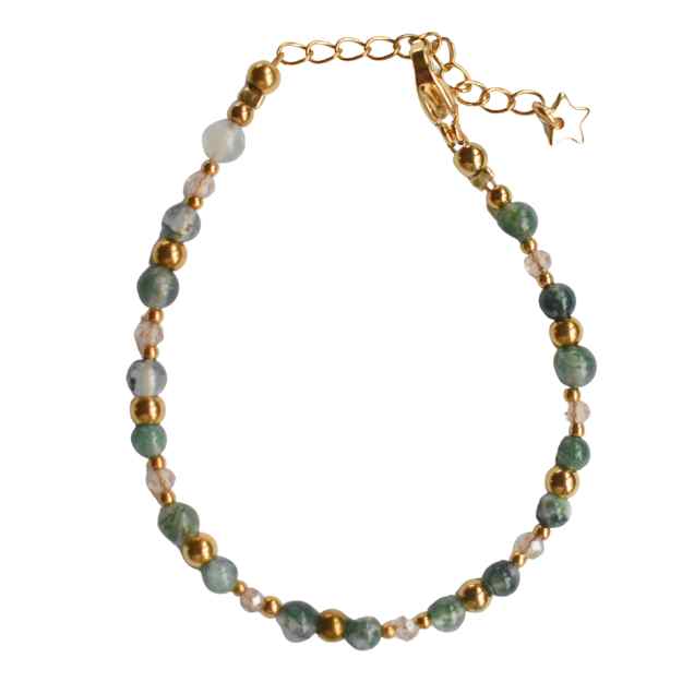 Armbandje groene edelstenen mosagaat
