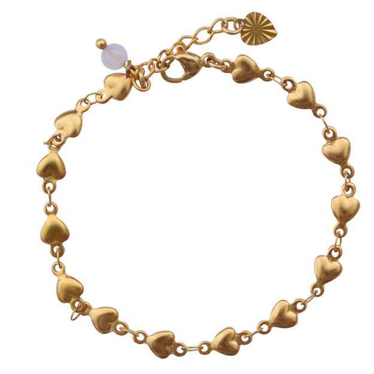 Hartjes armbandje goud