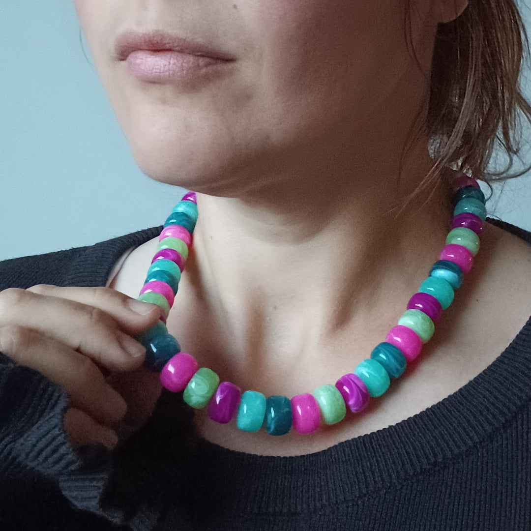 Kralen ketting grote kleurde kralen dames