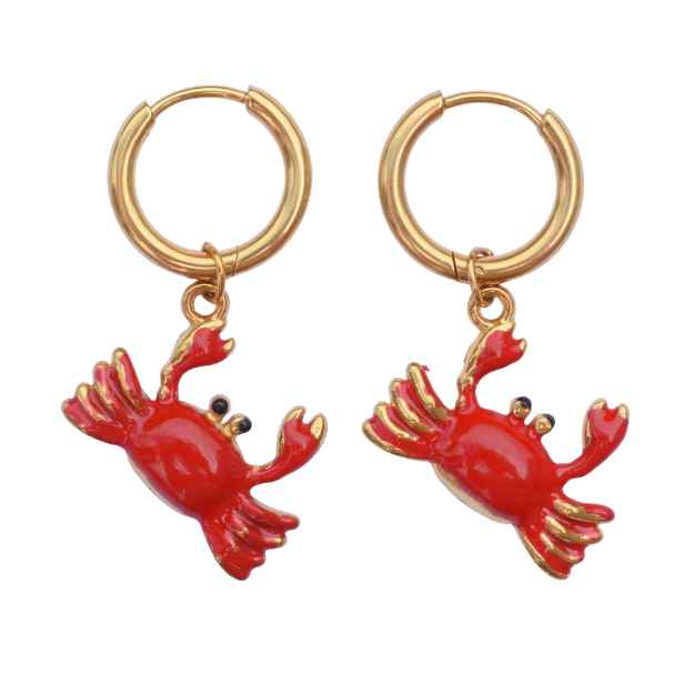 Gouden oorbellen krab
