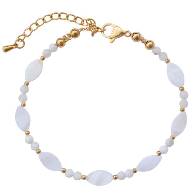 armbandje wit maansteen