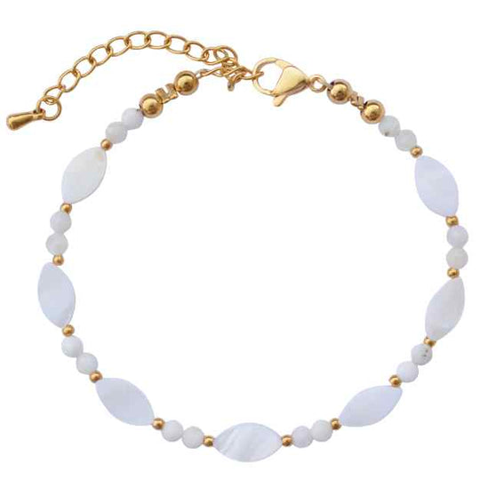 armbandje wit maansteen